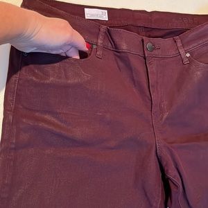 GAP 1969 size 33  Wine coated jeans leather look coated  jeans